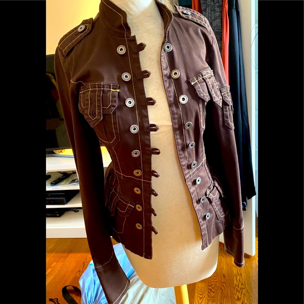 Twill 22 Brown Double Button Jacket - image 2